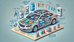 obraz ukazuje LPG w samochodzie